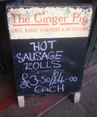 Ginger Pig Sausage Roll Sign